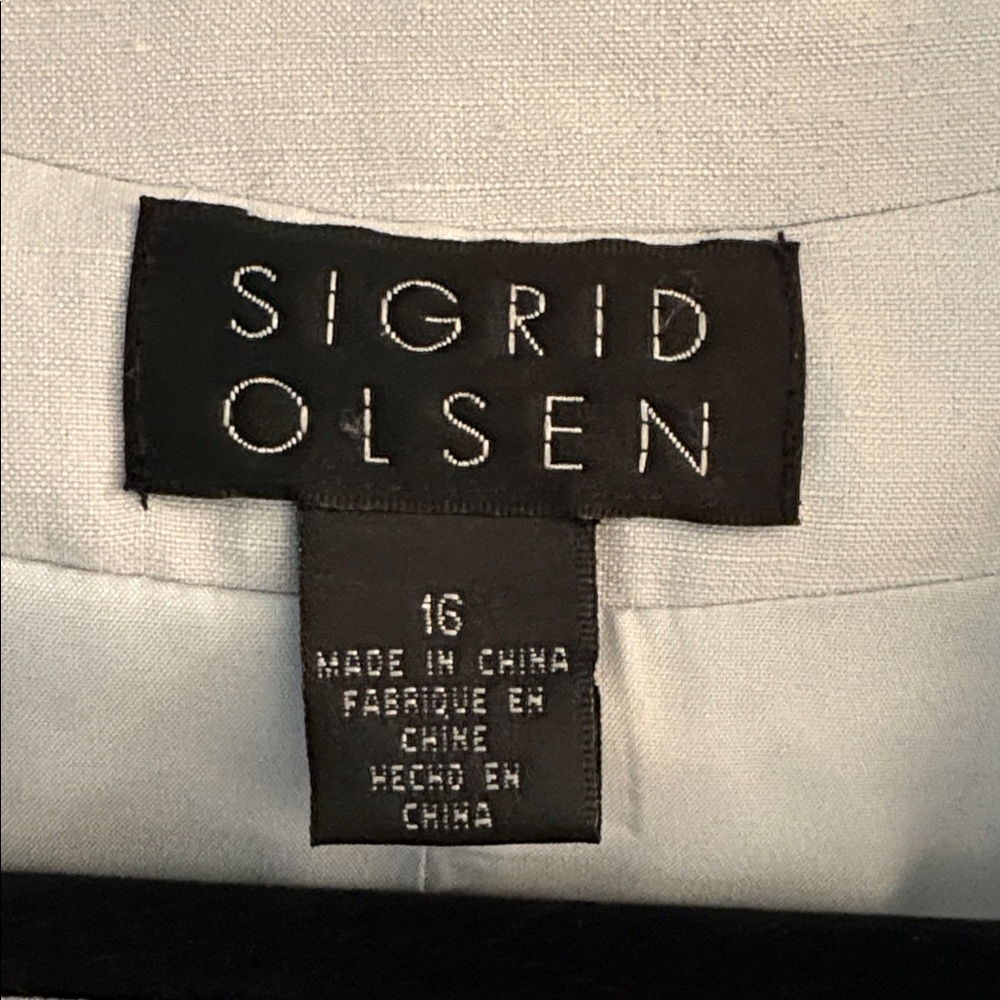 Sigrid Olsen Gray linen Long suit jacket - Picture 3 of 12